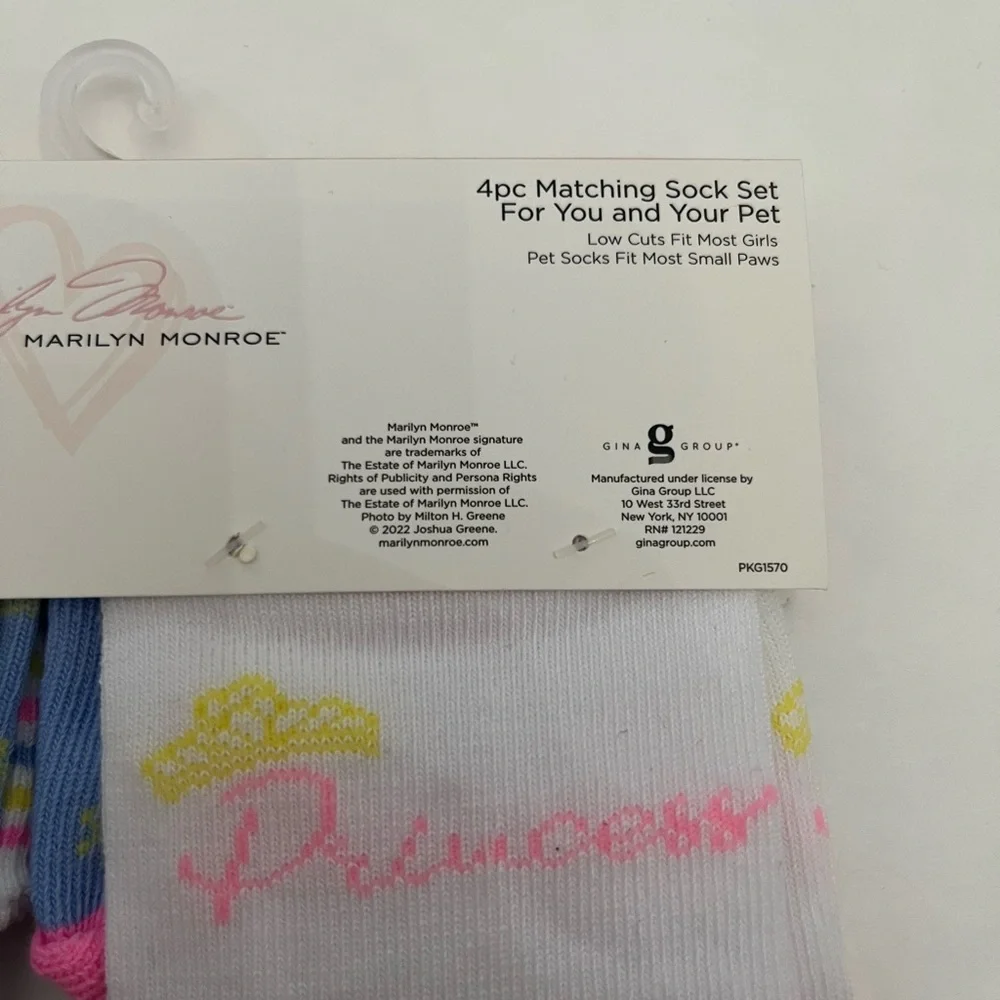 Marilyn Monroe 4 piece Matching Sock Set